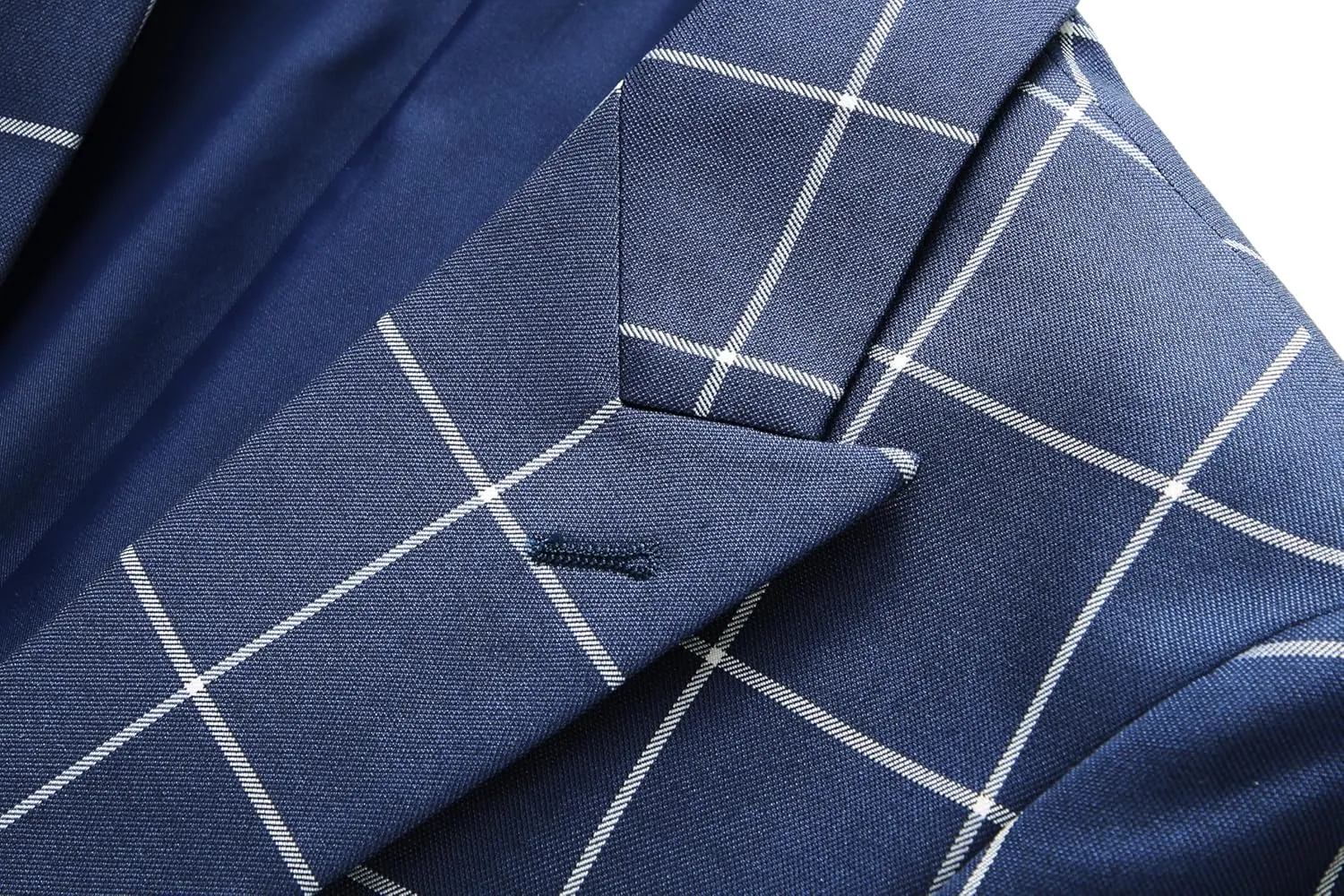 Mens Blazer Plaid Sport Coats One Button Casual Slim Fit Checked Jacket