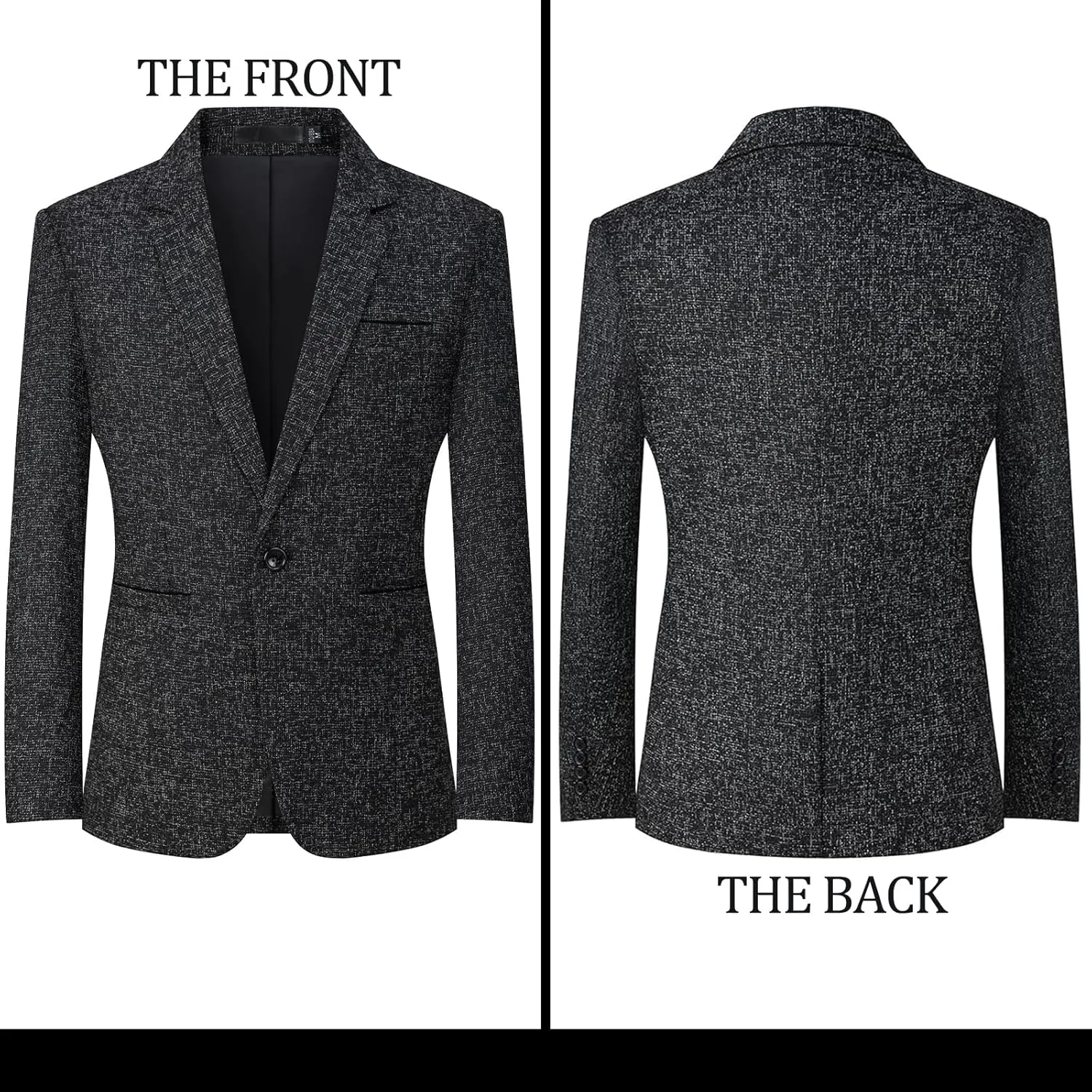 Mens Business Blazer Casual Regular Fit Sport Coat One Button Lightweight Travel Suit Jacket