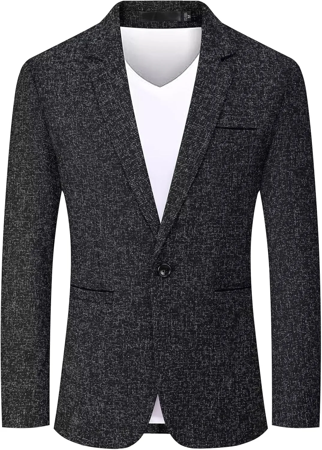 Mens Business Blazer Casual Regular Fit Sport Coat One Button Lightweight Travel Suit Jacket
