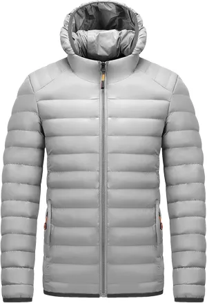 Men's Lightweight Packable Puffer Jacket Men Winter Warm Cotton Padded Outwear Casual Hooded Down Coats