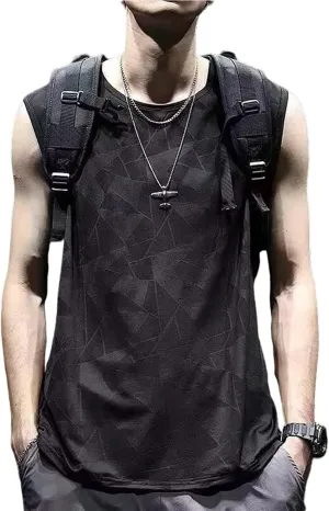 Men's Quick-Dry Cool Tank Tops Slimming Body Shaper Vest Gym Athletic Sleeveless T-Shirts