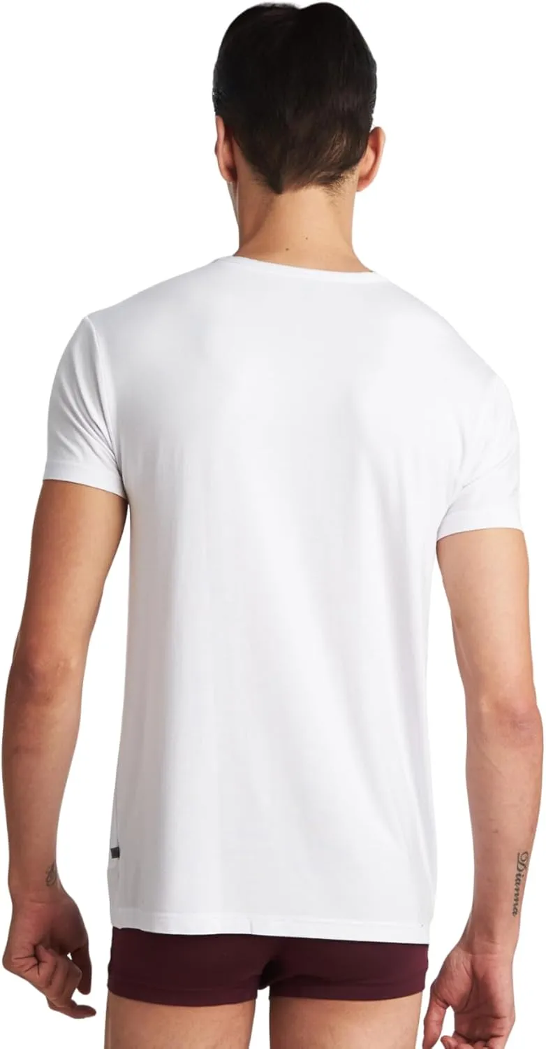 Men's V-Neck Undershirts, Ultra-Soft, Lightweight, Breathable, 3 Pack, Multicolor