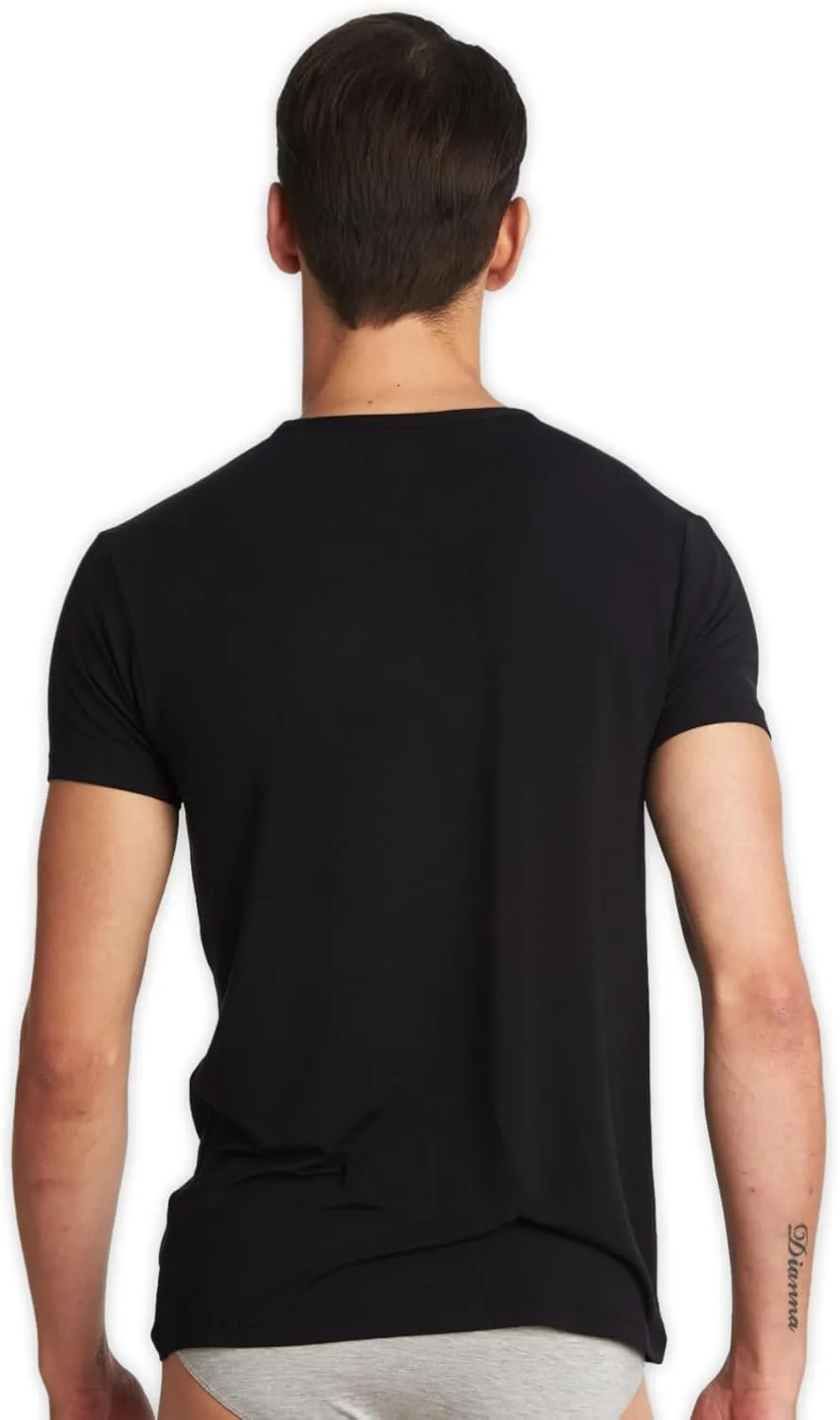Men's V-Neck Undershirts, Ultra-Soft, Lightweight, Breathable, 3 Pack, Multicolor