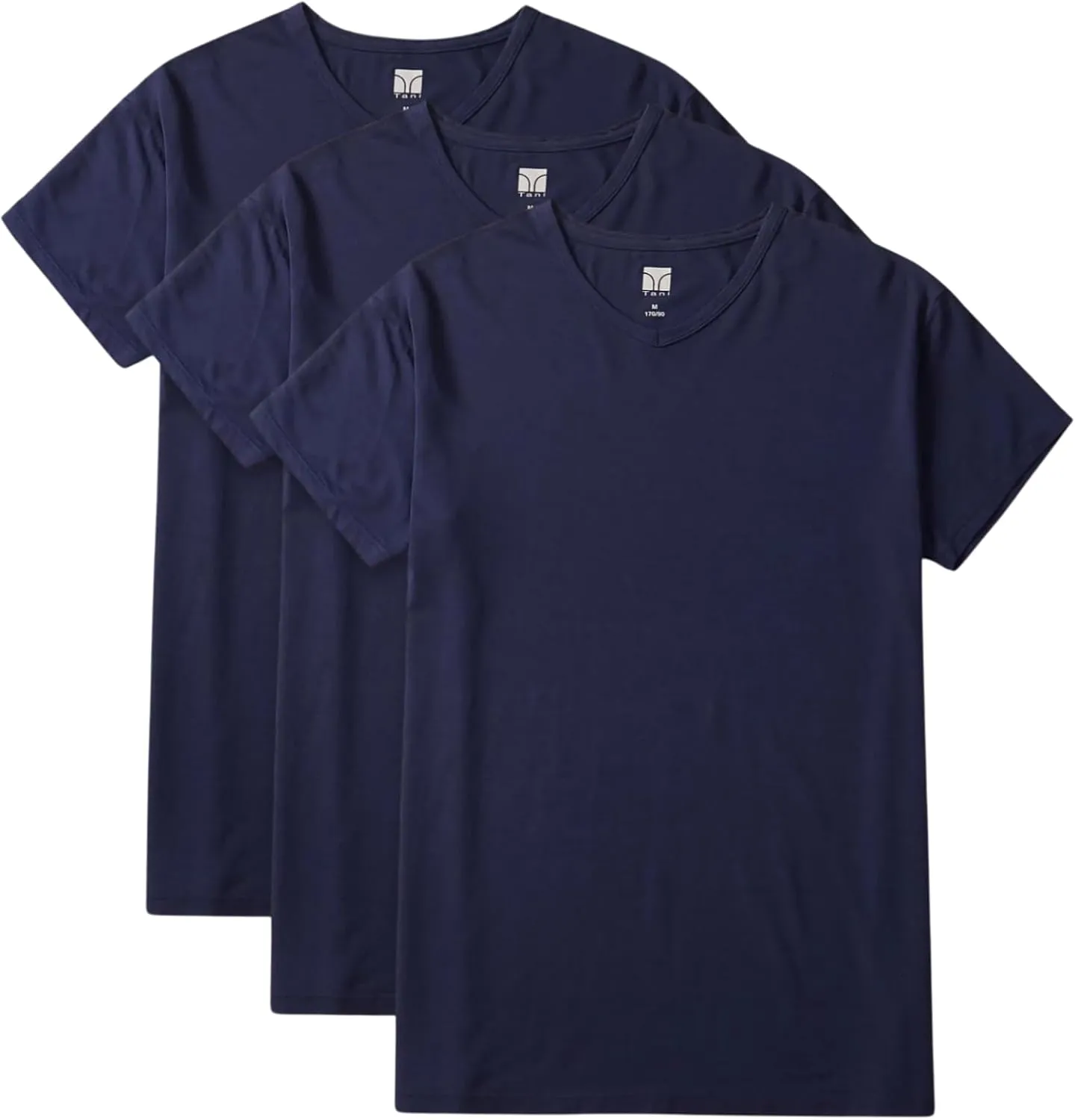Men's V-Neck Undershirts, Ultra-Soft, Lightweight, Breathable, 3 Pack, Multicolor