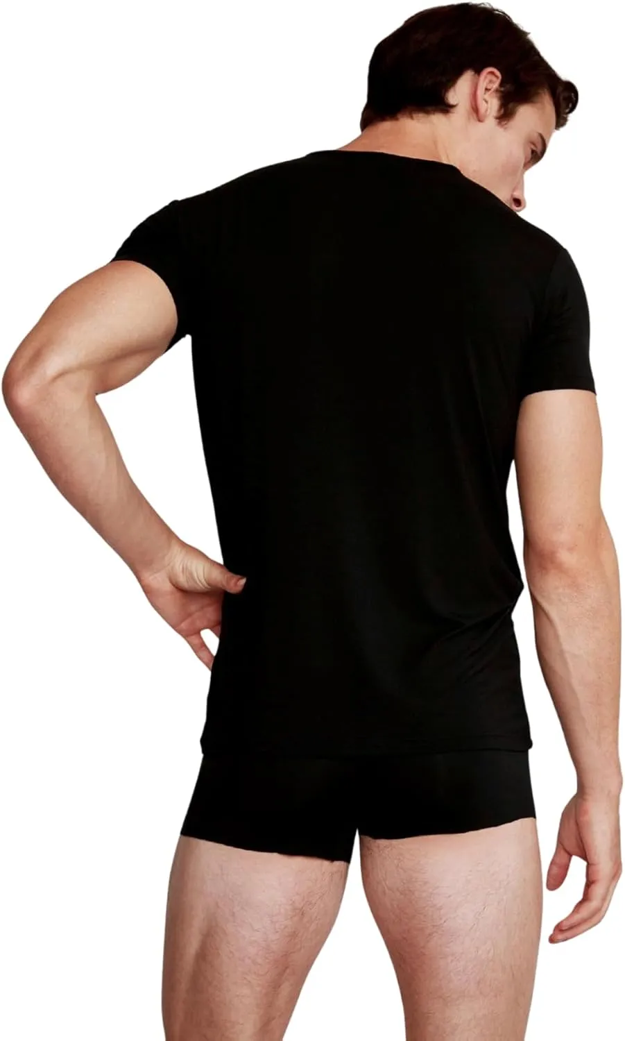 Men's V-Neck Undershirts, Ultra-Soft, Lightweight, Breathable, 3 Pack, Multicolor