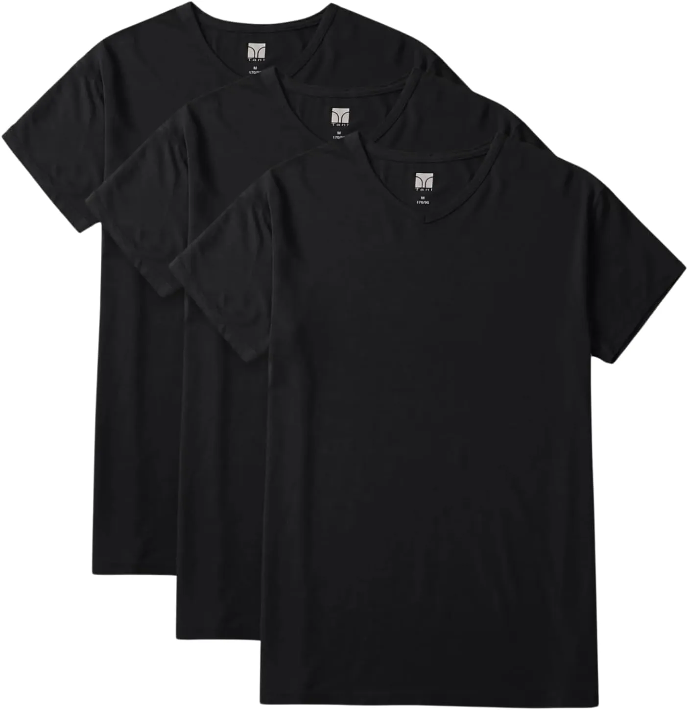 Men's V-Neck Undershirts, Ultra-Soft, Lightweight, Breathable, 3 Pack, Multicolor