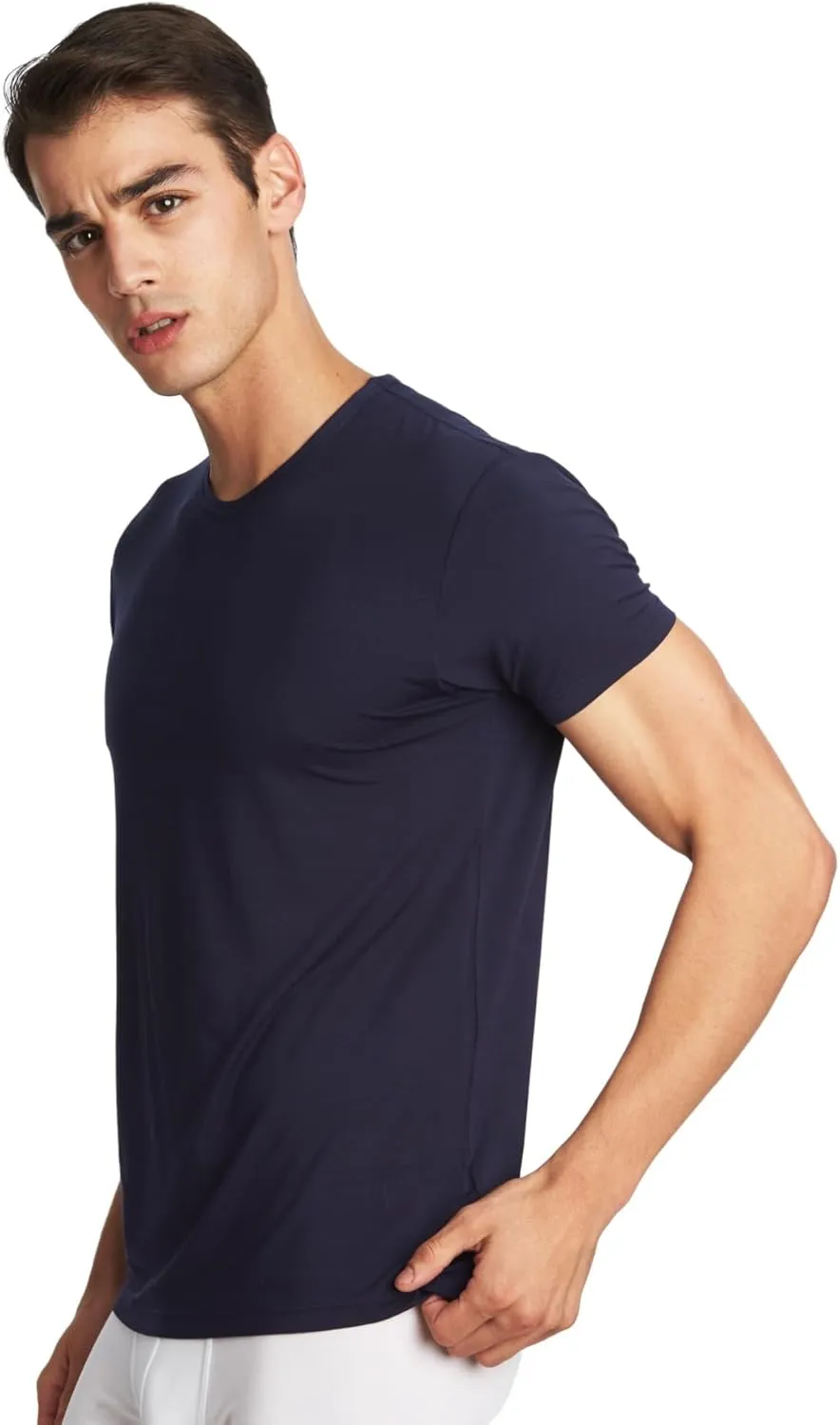 Men's V-Neck Undershirts, Ultra-Soft, Lightweight, Breathable, 3 Pack, Multicolor