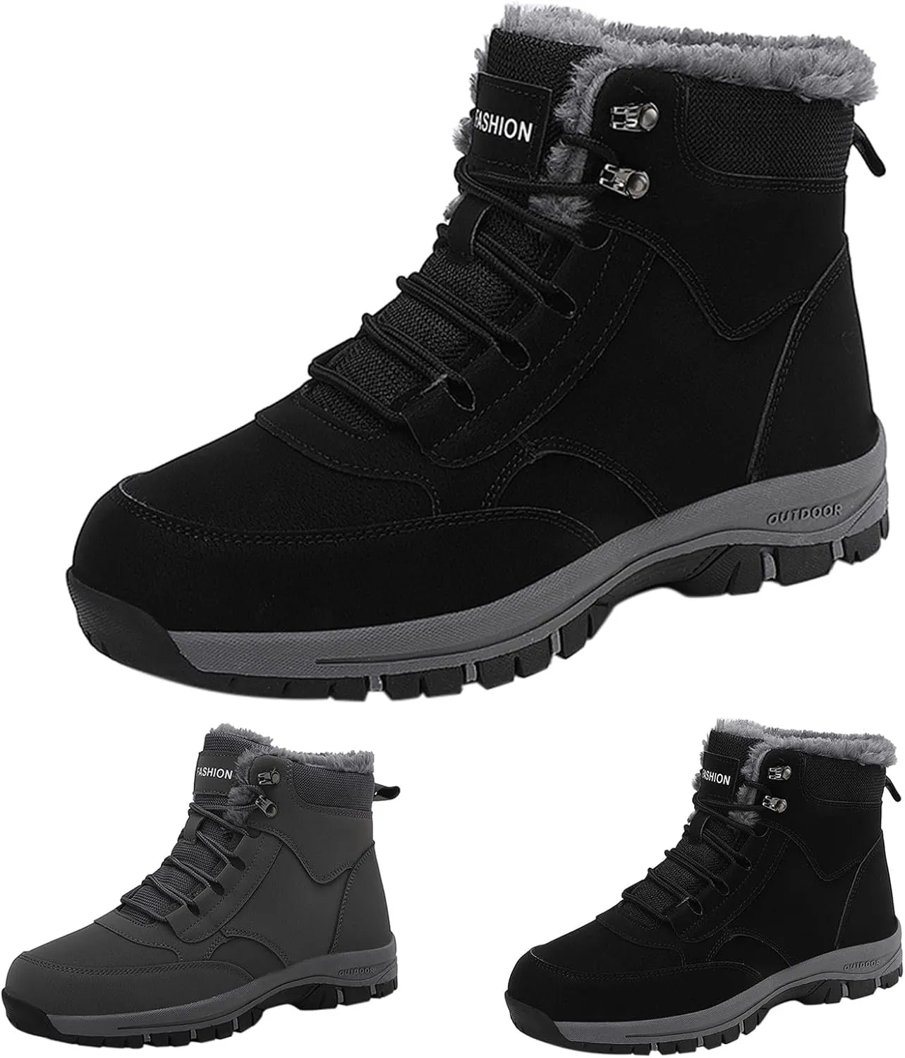 Men's Work Boots Steel Toe Hiking Sneakers Fur Lined Ankle Boot Women's Safety Toe Shoes Nonslip Non Slip Shoes Food Service Waterproof Hike Grounded Footwear