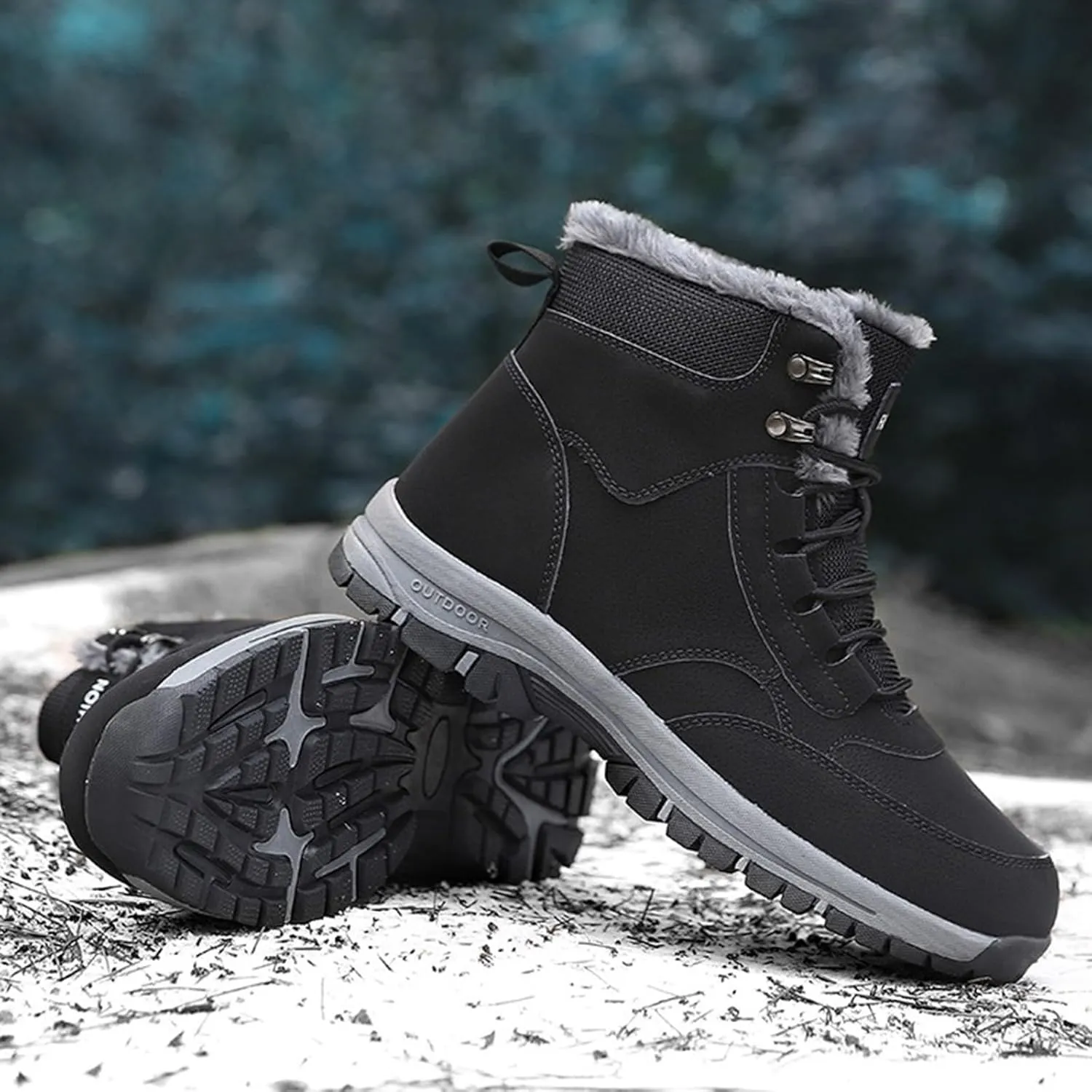 Men's Work Boots Steel Toe Hiking Sneakers Fur Lined Ankle Boot Women's Safety Toe Shoes Nonslip Non Slip Shoes Food Service Waterproof Hike Grounded Footwear
