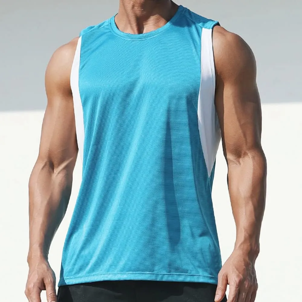 Mens Workout Muscle Tanks Gym Vest Fitness Jogging Sports Mesh Cool Tank Tops Quick-Dry T52T53