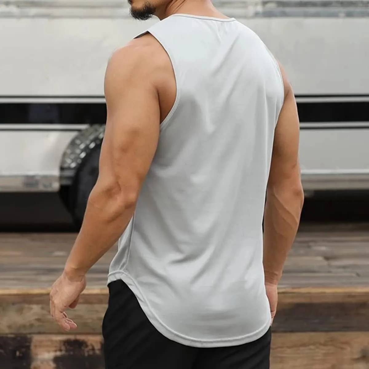 Mens Workout Muscle Tanks Gym Vest Fitness Jogging Sports Mesh Cool Tank Tops Quick-Dry T52T53