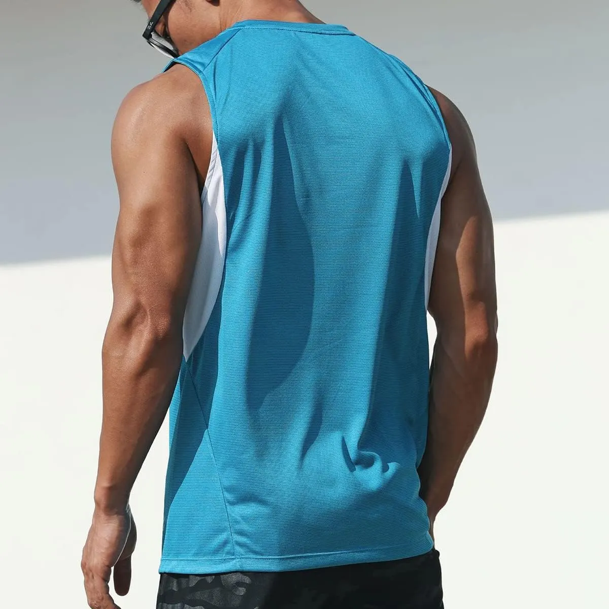 Mens Workout Muscle Tanks Gym Vest Fitness Jogging Sports Mesh Cool Tank Tops Quick-Dry T52T53