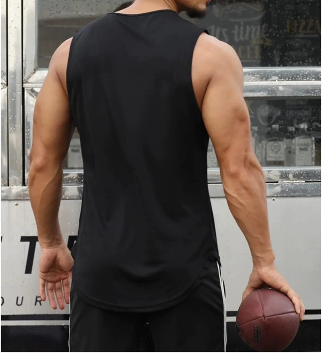 Mens Workout Muscle Tanks Gym Vest Fitness Jogging Sports Mesh Cool Tank Tops Quick-Dry T52T53