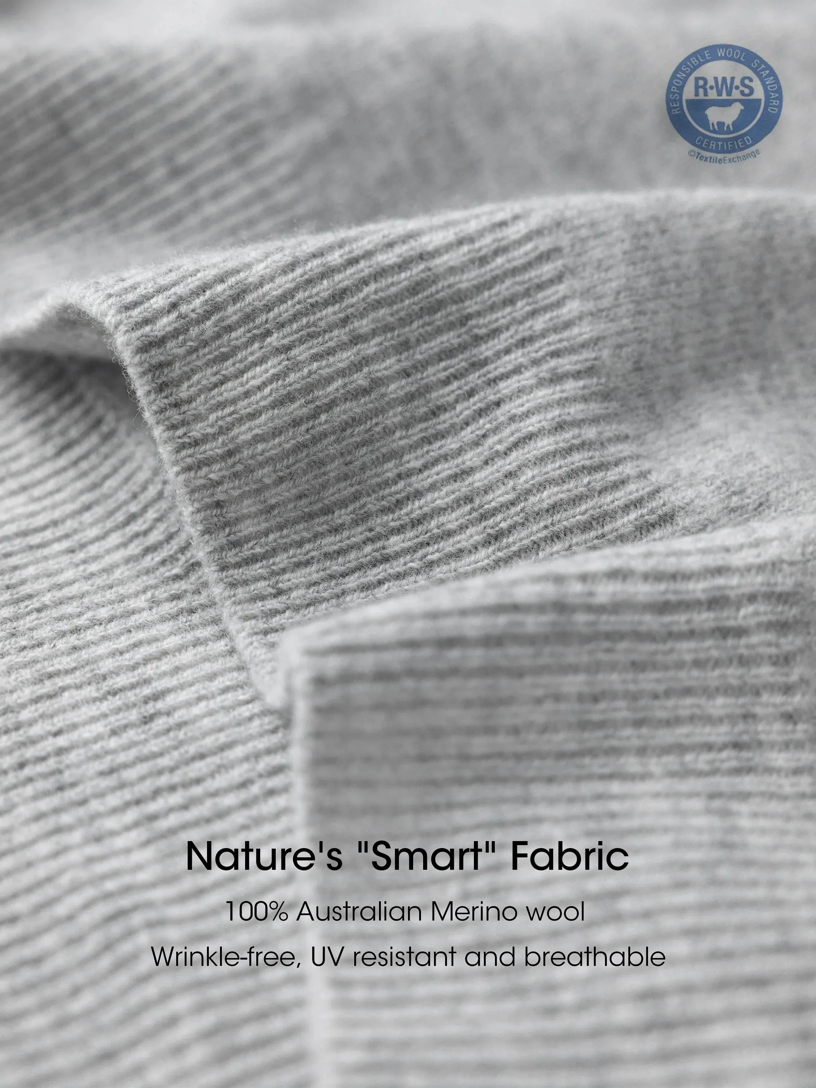Nina 100% Merino Wool Grey Fitted Crewneck Pullover