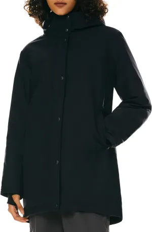 Orolay Women's Hooded Winter Puffer Jacket Long Down Parka Full Zip Lightweight Warm Outdoor Coat with Pockets