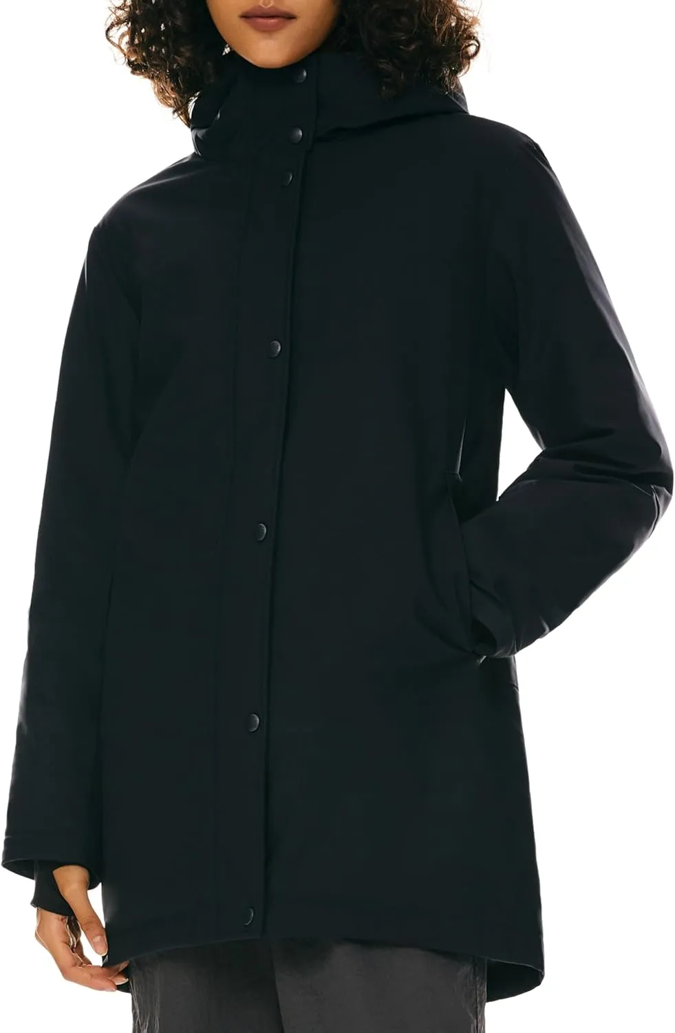 Orolay Women's Hooded Winter Puffer Jacket Long Down Parka Full Zip Lightweight Warm Outdoor Coat with Pockets
