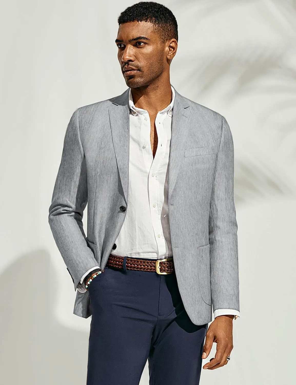 PJ PAUL JONES Mens Blazer Casual Sport Coats Regular Fit Two Button Suit Jacket Lightweight Sports Jacket