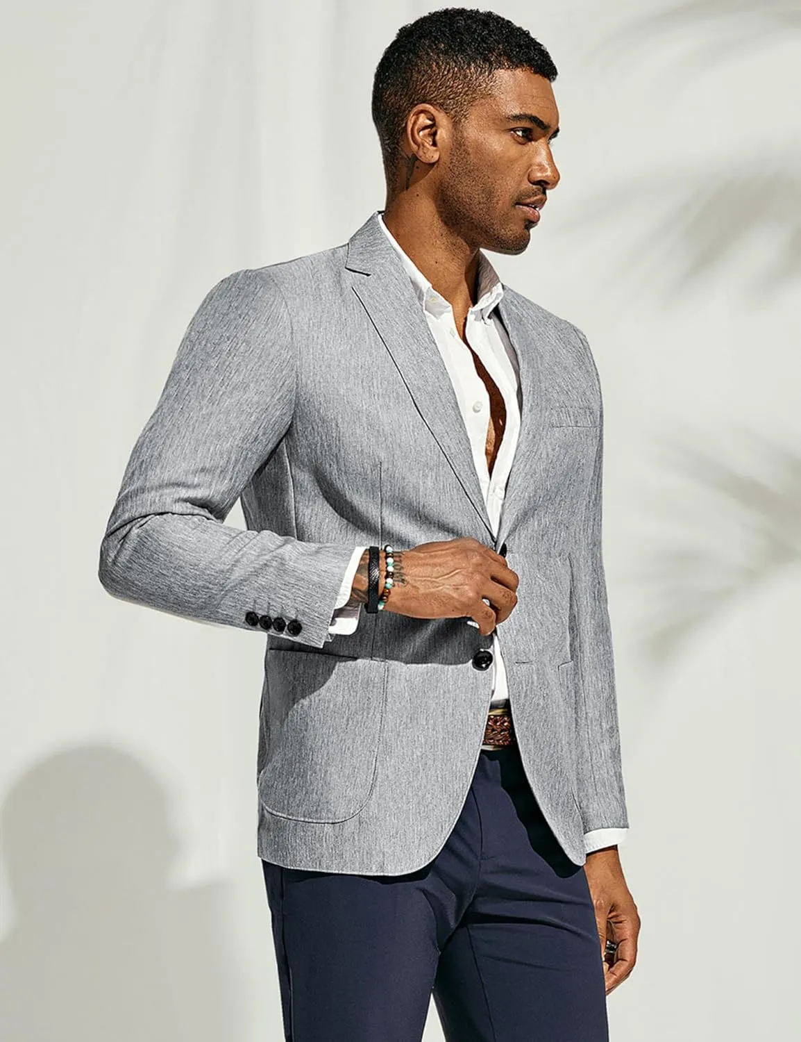 PJ PAUL JONES Mens Blazer Casual Sport Coats Regular Fit Two Button Suit Jacket Lightweight Sports Jacket
