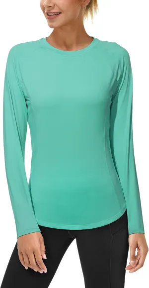 Roadbox Women's Long Sleeve UV Sun Shirts UPF 50  Workout Swim Rash Guard Tops