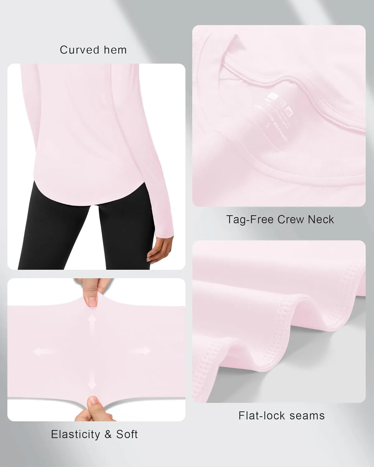 Roadbox Women's Long Sleeve UV Sun Shirts UPF 50  Workout Swim Rash Guard Tops