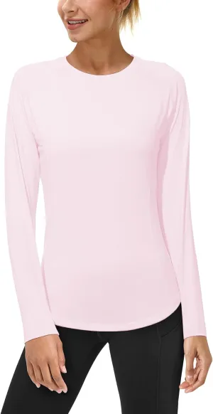 Roadbox Women's Long Sleeve UV Sun Shirts UPF 50  Workout Swim Rash Guard Tops