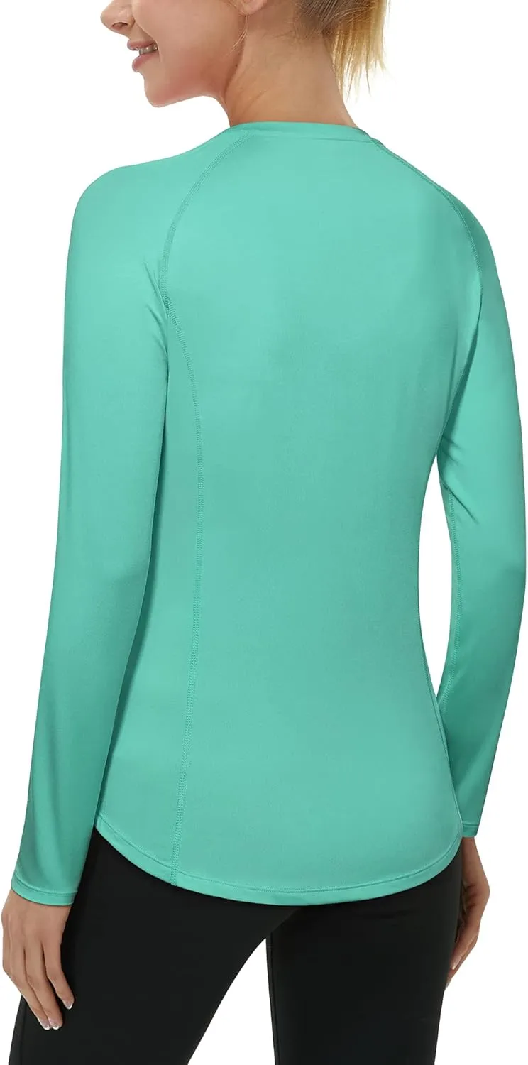 Roadbox Women's Long Sleeve UV Sun Shirts UPF 50  Workout Swim Rash Guard Tops