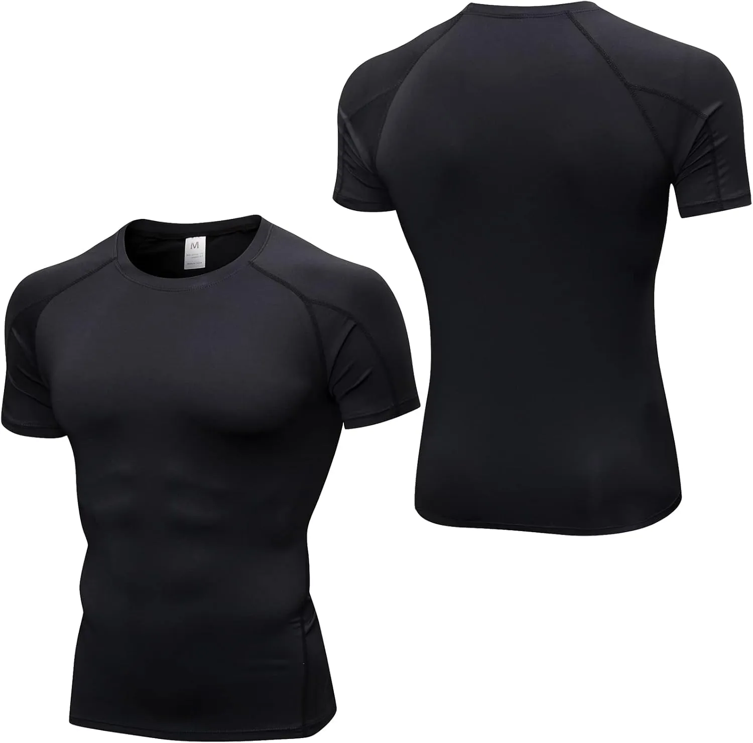 SPVISE Men's Compression Shirts Short Sleeve Workout Gym T-Shirt Running Tops Cool Dry Sports Base Layer Athletic Undershirts