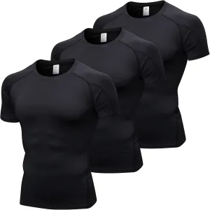 SPVISE Men's Compression Shirts Short Sleeve Workout Gym T-Shirt Running Tops Cool Dry Sports Base Layer Athletic Undershirts