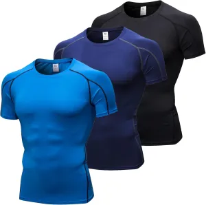 SPVISE Men's Compression Shirts Short Sleeve Workout Gym T-Shirt Running Tops Cool Dry Sports Base Layer Athletic Undershirts