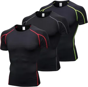 SPVISE Men's Compression Shirts Short Sleeve Workout Gym T-Shirt Running Tops Cool Dry Sports Base Layer Athletic Undershirts