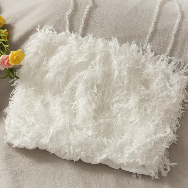Summer plush cropped Bustier Tops