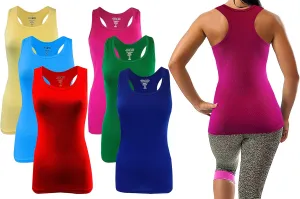 SUMONA Women 3/6/12 Pack Tank Tops Racerback Ribbed Rib A-Shirts Basic Sleeveless