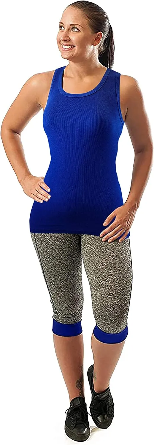 SUMONA Women 3/6/12 Pack Tank Tops Racerback Ribbed Rib A-Shirts Basic Sleeveless