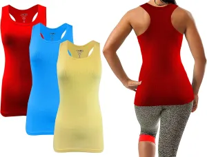SUMONA Women 3/6/12 Pack Tank Tops Racerback Ribbed Rib A-Shirts Basic Sleeveless