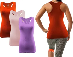 SUMONA Women 3/6/12 Pack Tank Tops Racerback Ribbed Rib A-Shirts Basic Sleeveless