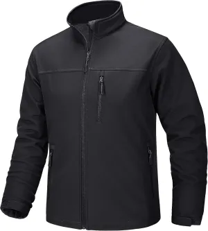 TACVASEN Men's Lightweight Softshell Jacket Fleece Lined Waterproof Tactical Soft Shell Rain Coats Windbreaker Outdoor