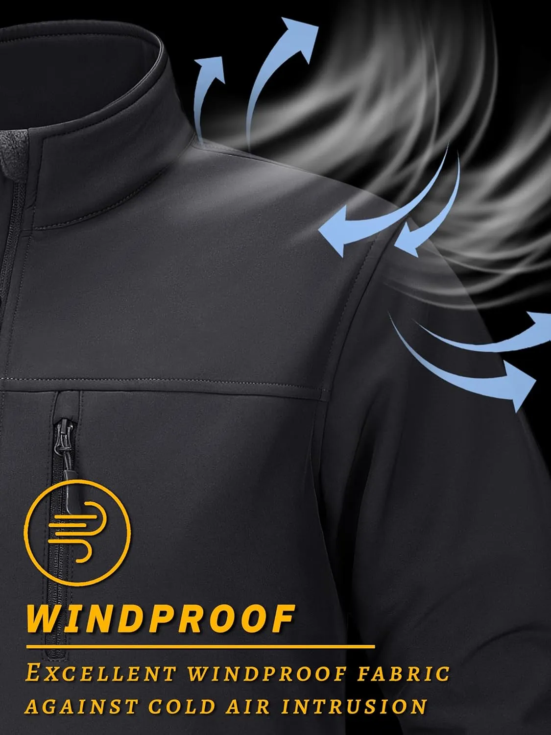 TACVASEN Men's Lightweight Softshell Jacket Fleece Lined Waterproof Tactical Soft Shell Rain Coats Windbreaker Outdoor