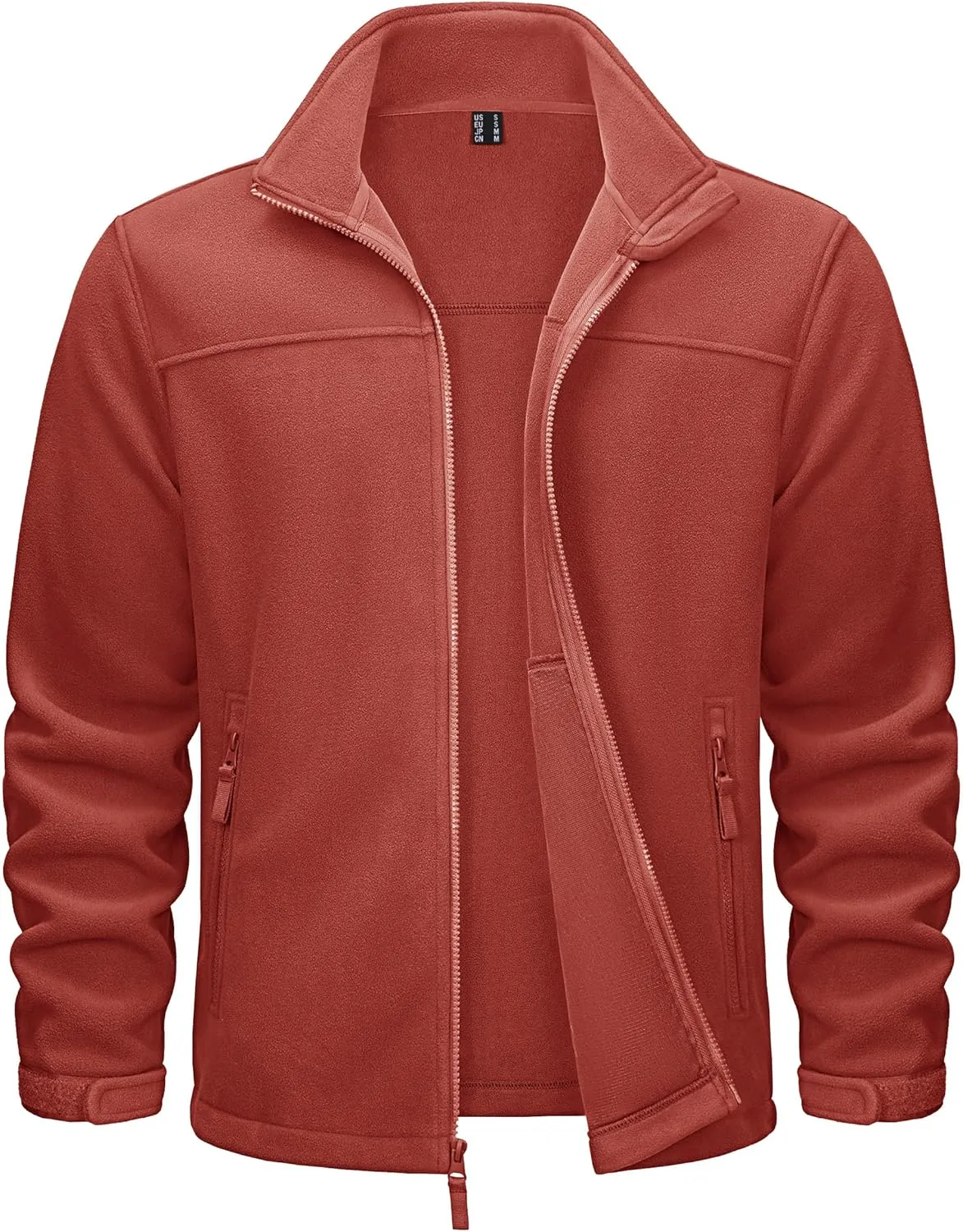 TACVASEN Men's Polar Fleece Jackets Lightweight Soft Winter Thermal Coats Outdoor Windproof Zip Up Jacket with Pockets