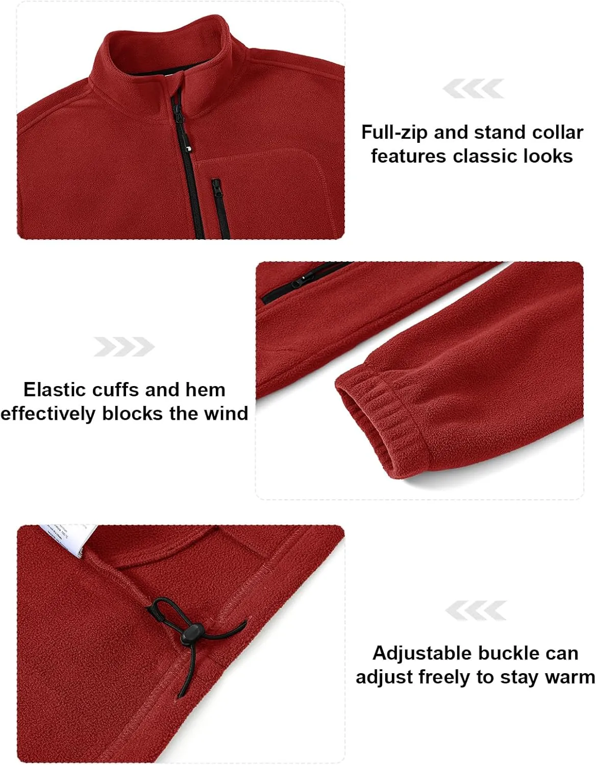TBMPOY Men's Fleece Jackets Lightweight Full-Zip Fall Jacket Outdoor Hiking Warm Winter Coats with Pockets