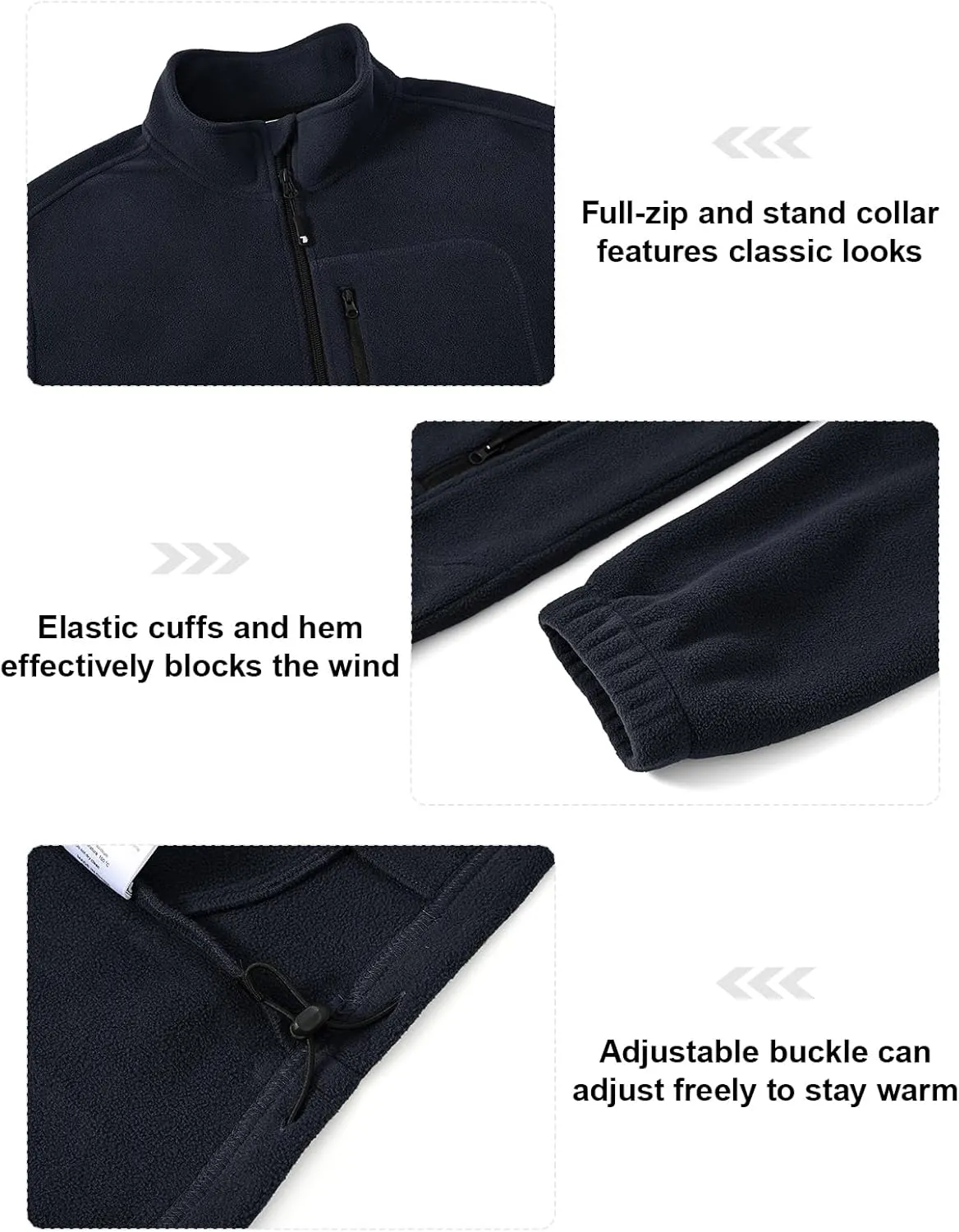 TBMPOY Men's Fleece Jackets Lightweight Full-Zip Fall Jacket Outdoor Hiking Warm Winter Coats with Pockets