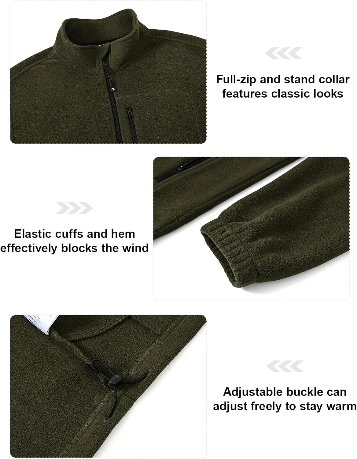 TBMPOY Men's Fleece Jackets Lightweight Full-Zip Fall Jacket Outdoor Hiking Warm Winter Coats with Pockets
