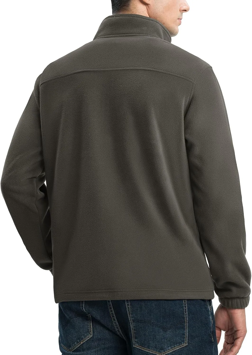TBMPOY Men's Fleece Jackets Lightweight Full-Zip Fall Jacket Outdoor Hiking Warm Winter Coats with Pockets