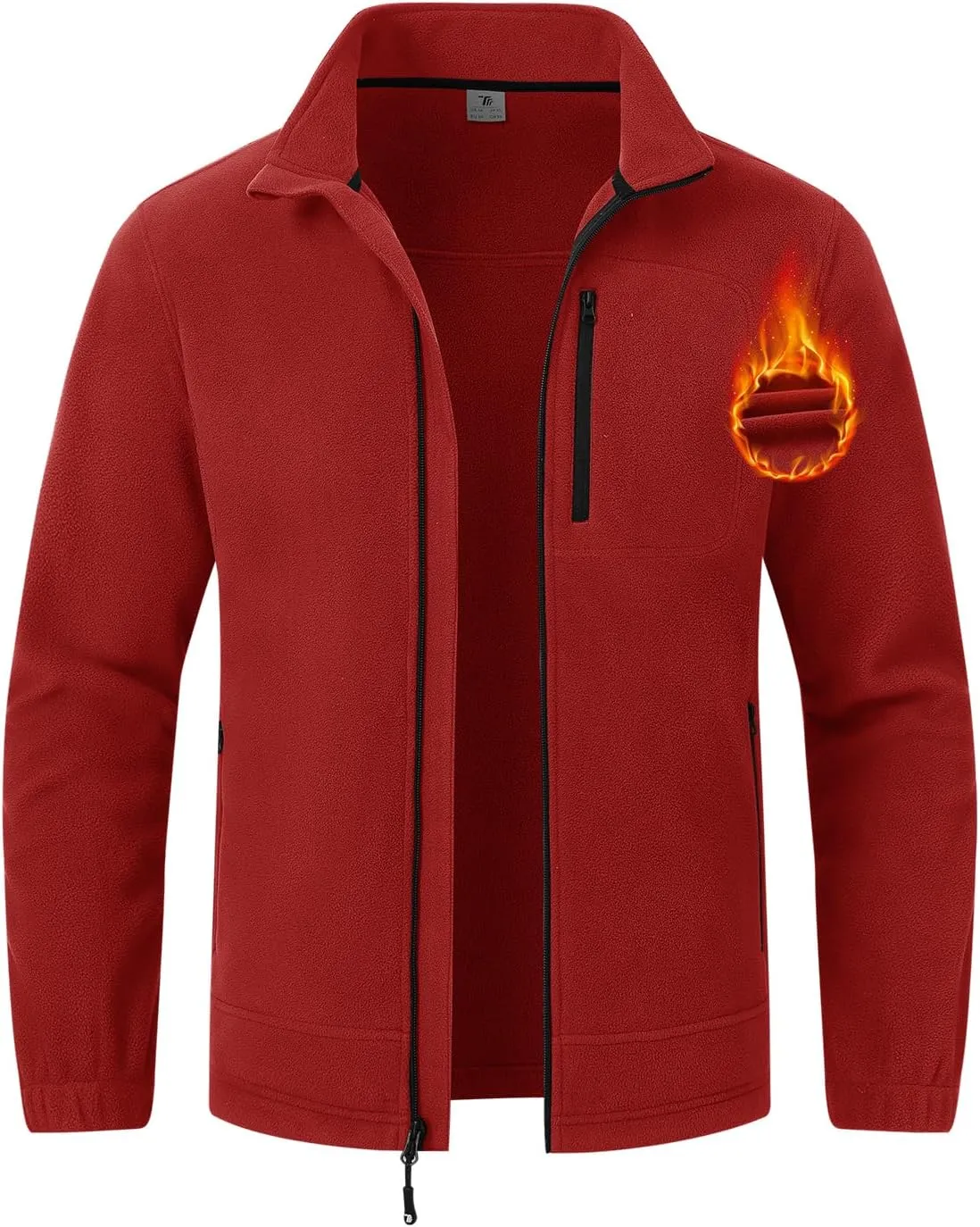 TBMPOY Men's Fleece Jackets Lightweight Full-Zip Fall Jacket Outdoor Hiking Warm Winter Coats with Pockets