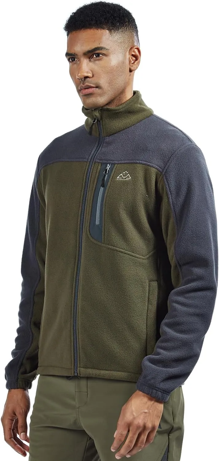 TBMPOY Men's Fleece Jackets Lightweight Full-Zip Fall Jacket Warm Winter Coats Outdoor Hiking with Pockets