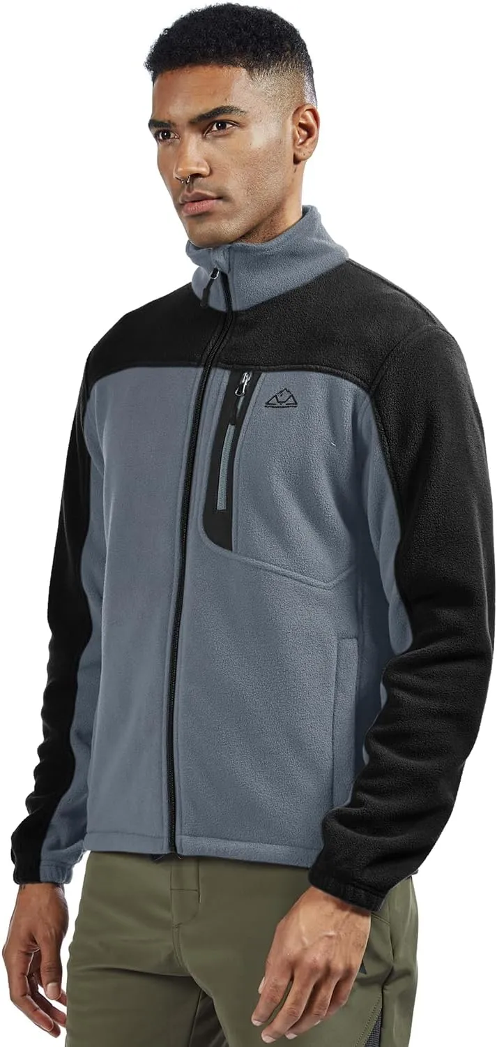 TBMPOY Men's Fleece Jackets Lightweight Full-Zip Fall Jacket Warm Winter Coats Outdoor Hiking with Pockets