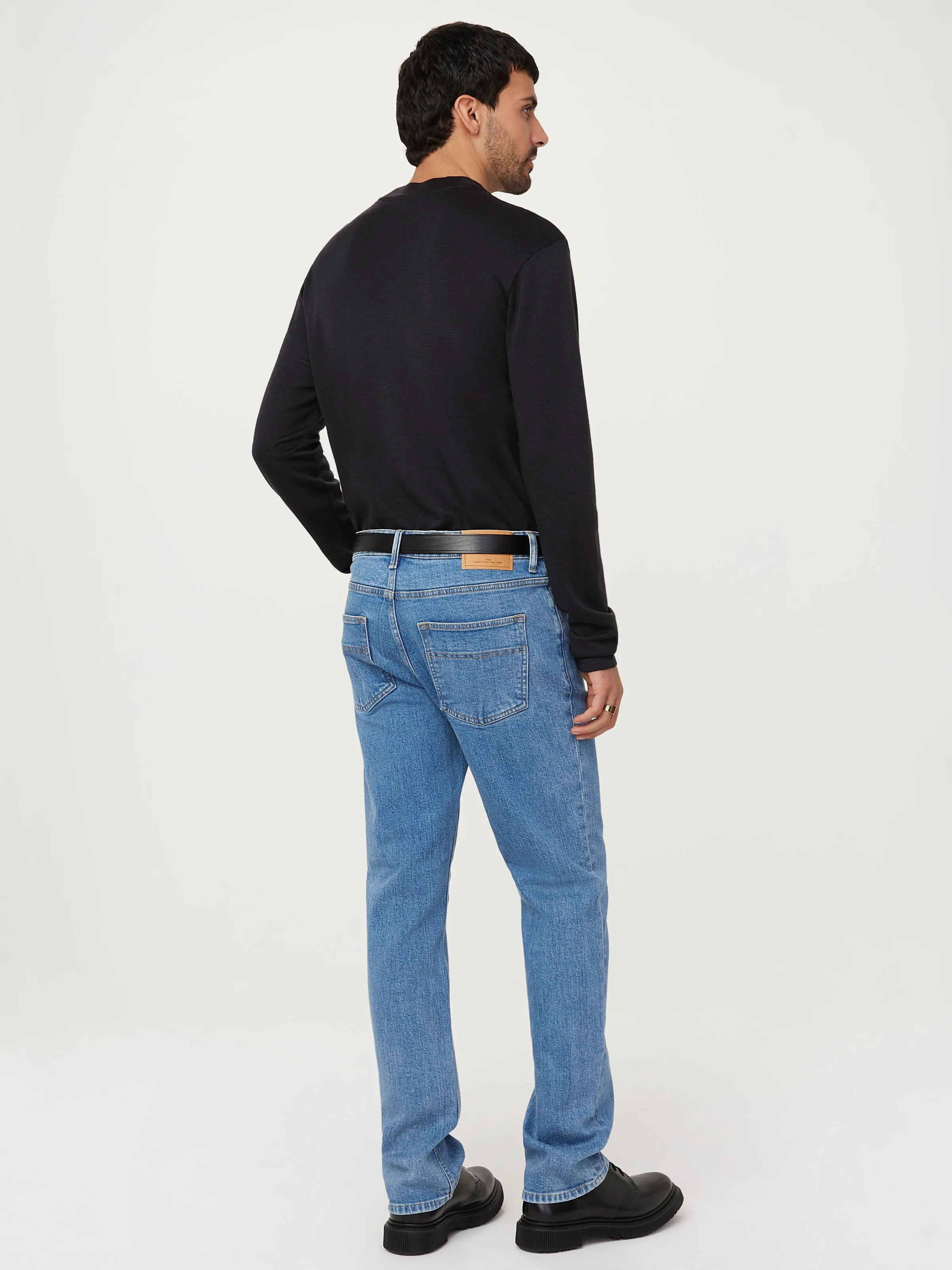 The Merino Wool Mock Neck  in Washed Black