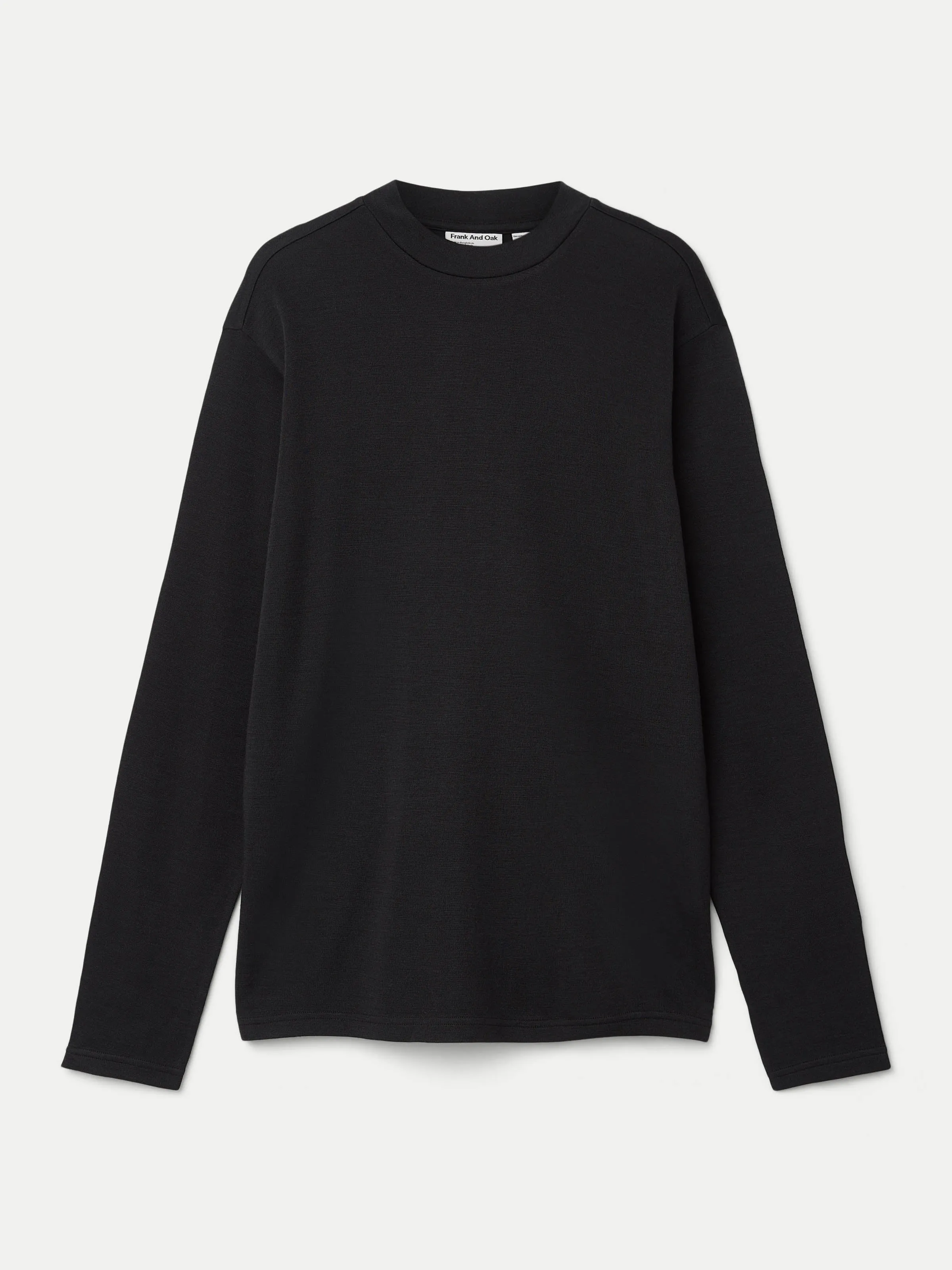 The Merino Wool Mock Neck  in Washed Black