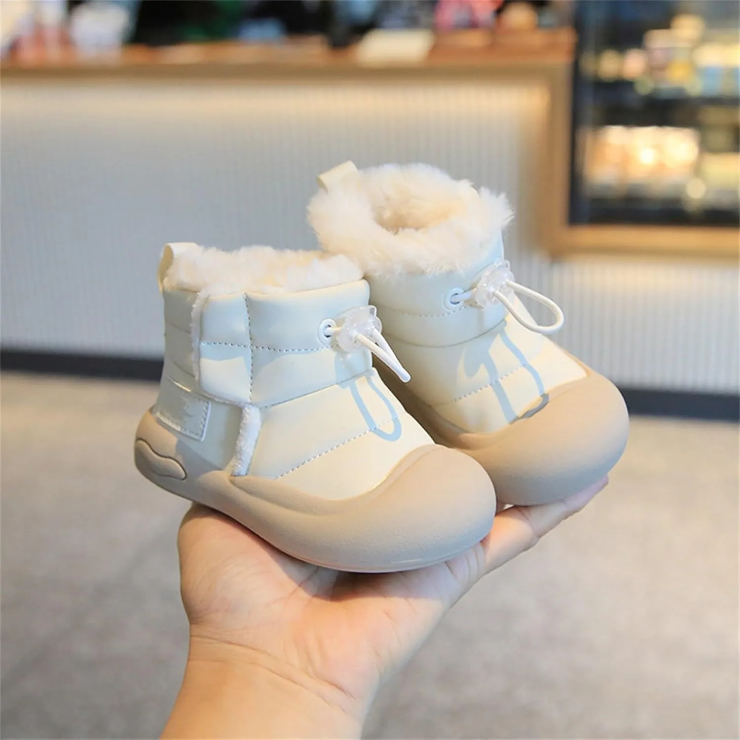 Toddler Boy Girl Snow Winter Boots Winter Warm Fur Lining Ankle Boots Snow Boots Toddler Kids Warm Non-Slip Boots