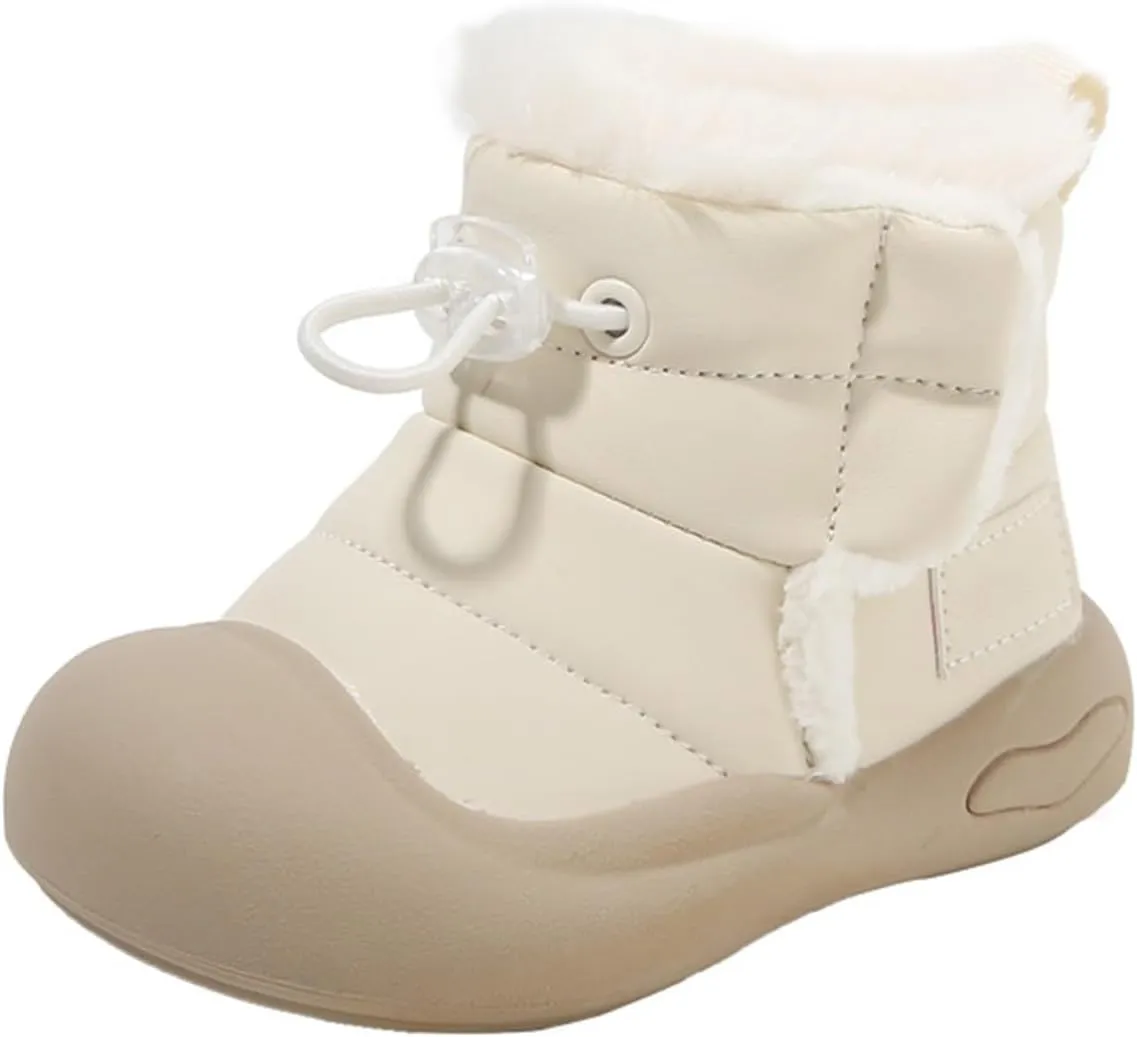 Toddler Boy Girl Snow Winter Boots Winter Warm Fur Lining Ankle Boots Snow Boots Toddler Kids Warm Non-Slip Boots
