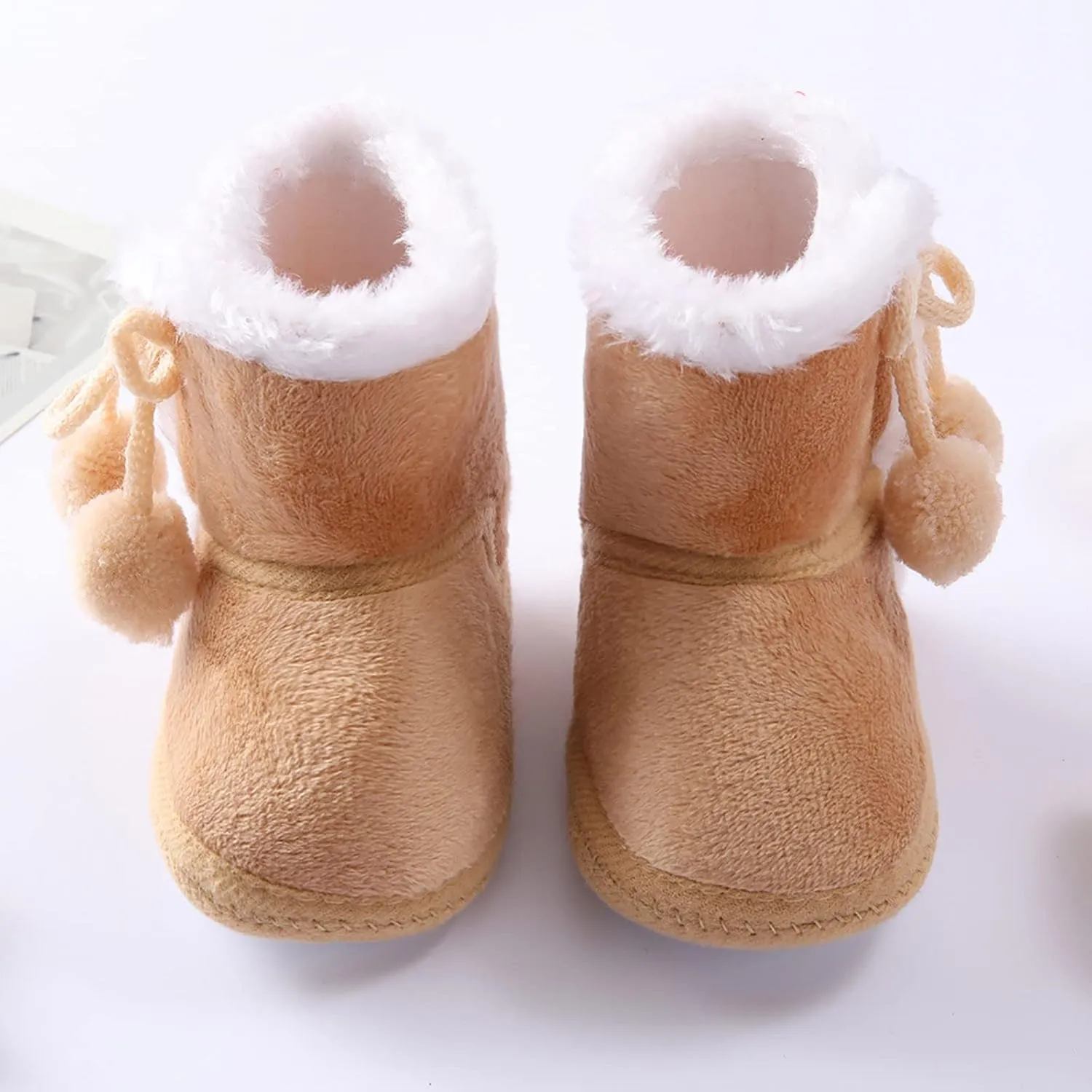 Toddler Side Front Booties Kids Girls Boys Snow Short Boots Baby Infant Newborn Fuzzy Lined Slip On Flat Shoes